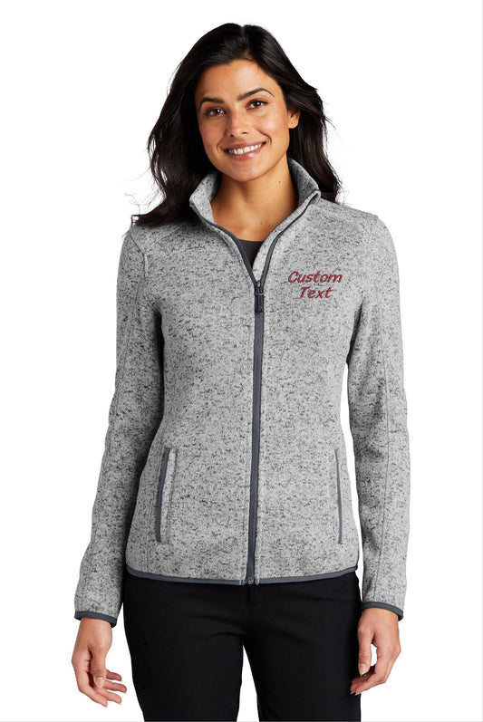 Personalized Ladies Full Zip Embroidered  Sweater