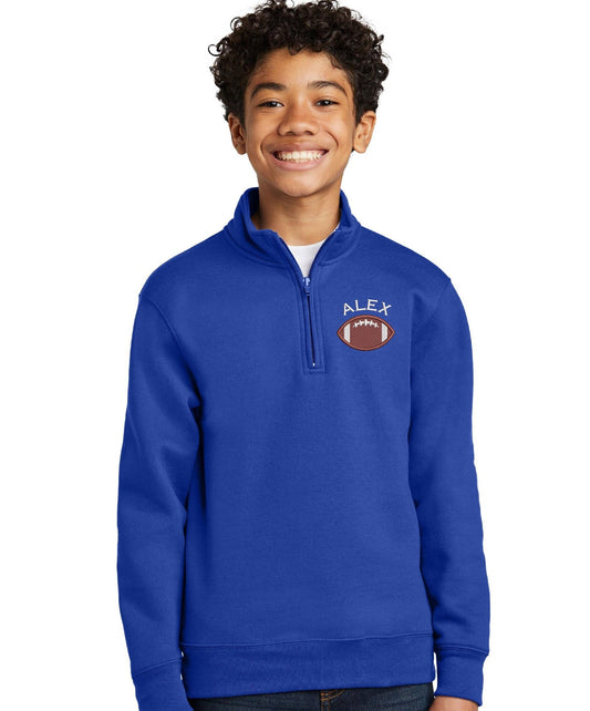 Personalized Youth Football Quarter Zip Sweatshirt