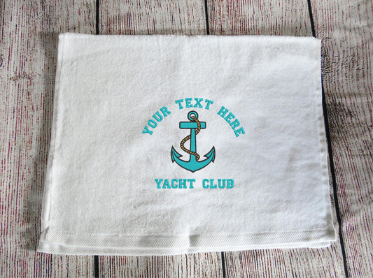 Personalized Boating Yacht Club  Anchor Towel