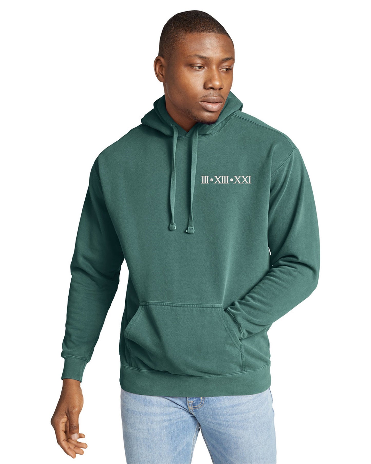 Personalized Roman Numeral Comfort Colors Hoodie Sweatshirt